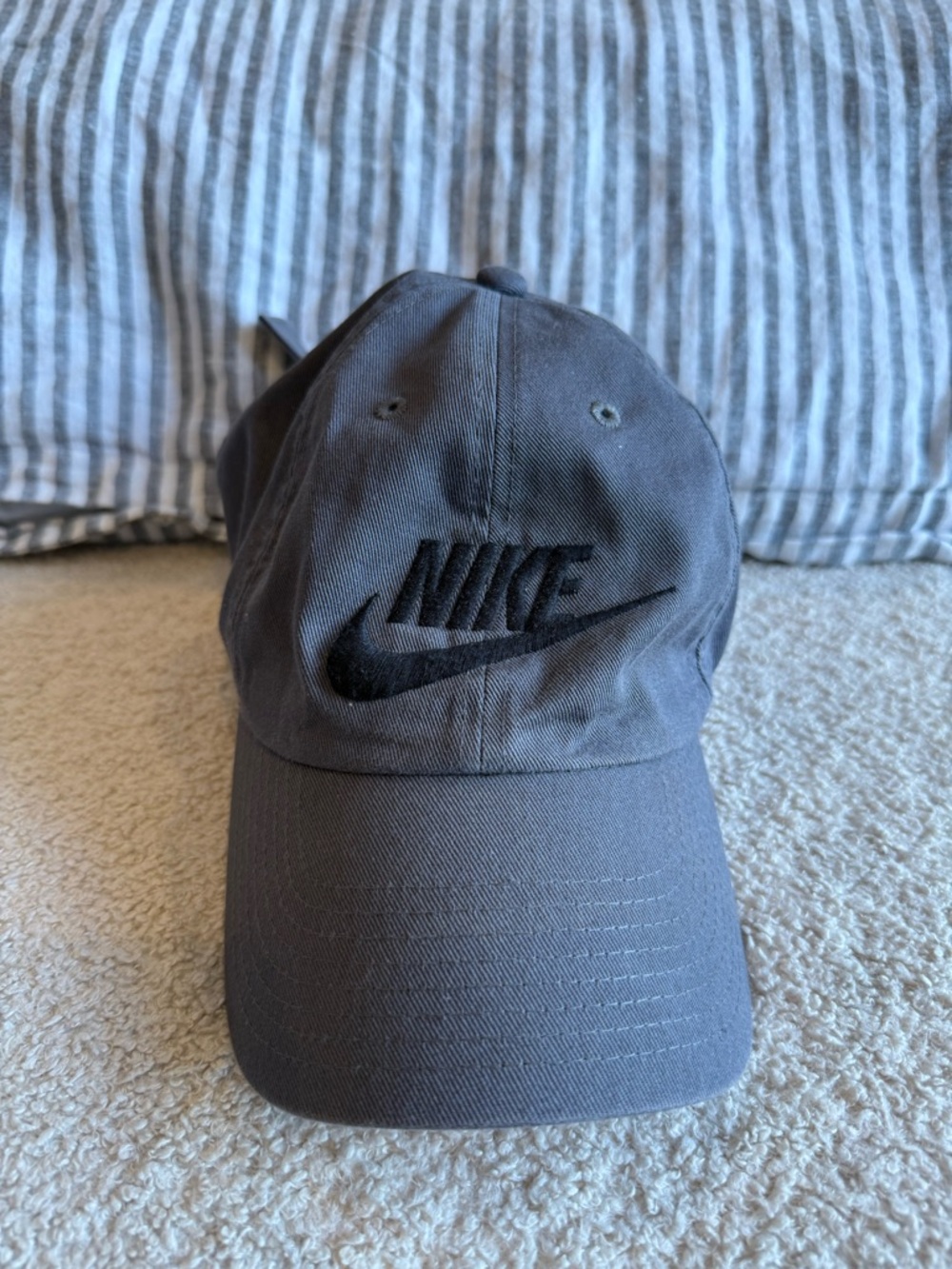 Nike Men's Charcoal Cap with Black Embroidered Swoosh